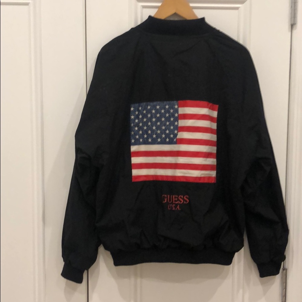 Vintage Guess Marciano Black Oversize Nylon Jacket
